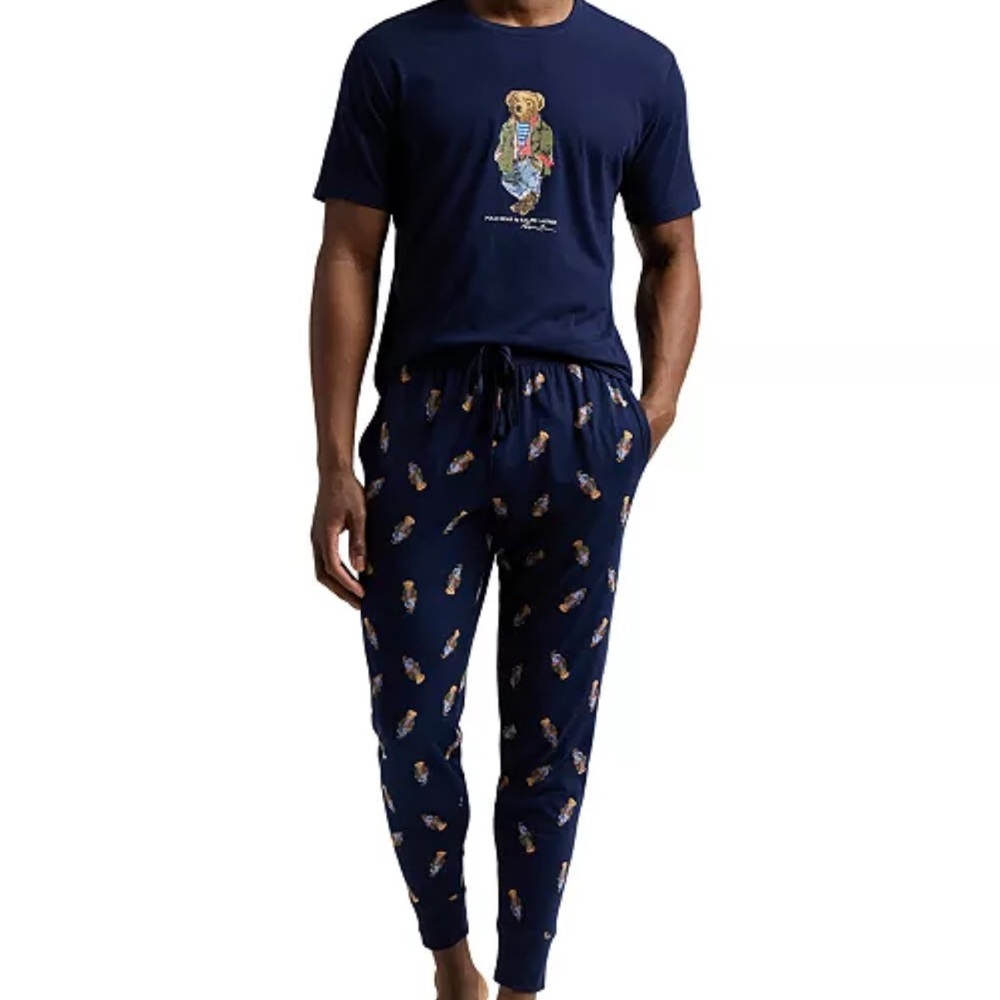Polo by Ralph Lauren Bear Print Pajama Set - Navy NWT